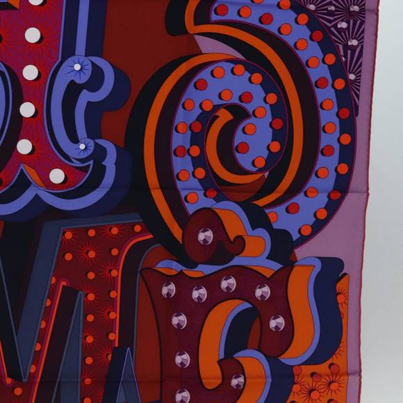 HERMES Carre 90 Scarf ""ELECTRIQUE"" Silk Red Auth am6235 - Picture 7 of 14